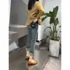 Jeans Rectos Elásticos de Cintura Alta con Forma de Pera para Mujer, Primavera y Otoño, Tallas Grandes, Look Delgado para Hermanas con sobrepeso, Pantalones Tubo Pequeños
