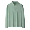 Camisa polo de manga larga para hombre de comercio exterior transfronterizo con cuello camisero, transpirable, estilo business casual, adecuada para primavera y otoño, ropa para hombre para padres