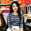 Ropa de Otoño para Mujer Camiseta de Malla Estampada de Manga Larga para Mujeres de Mediana Edad y Mayores Top Delgado con Protección Solar para Mujer Elegante Talla Plus para Mujer
