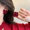 Pendientes de Asa Otoño e Invierno Pendientes de Felpa Flocada Pendientes Artísticos Retro de Sentido de Alta Gama Pendientes de Moda Versátiles Pendientes Distintivos Mujer