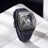 Novo Relógio Richard Formato Barril AliExpress Relógio de Pulso Quartz Transfronteiriço Relógio Masculino de Silicone Relógio de Pulso Esportivo de Negócios Masculino