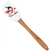 Espátula de Silicone Criativa Fofa com Padrão Impresso Cozinha Assar Sobremesa Bolo Espátula Doméstica Cabo de Madeira Espátula de Creme