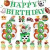 Rugby fútbol americano béisbol baloncesto niño cumpleaños pelota caja de flor de arroz caja de papas fritas suministros para fiestas decoraciones