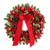 Corona de Navidad de 50 cm Decoraciones Navideñas Enredadera de Navidad de 2.7 m Decoración de Puerta Colgante de Puerta Colgante de Pared Círculo de Navidad de 60 cm