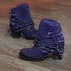 Tamanho grande estilo europeu e americano Comércio exterior moda inverno salto alto grosso 35-43 tamanho bico redondo zíper traseiro botas baixas sapatos