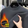 Popular Masculino Lã Grossa Forrada 600g Inverno Novo Gola Meia-Alta Suéter de Lã Masculino Camada Base Quente