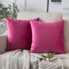 Almohada de Terciopelo Amazon Color Sólido Sala de Estar Lujo Ligero Cuadrada Funda de Almohada Cubierta de Cojín Mesita de Noche Bolsa Suave Almohada