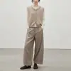 Chaleco de Punto de Cachemira Holgado con Cuello Redondo para Mujer SUPMWO de Primavera y Otoño, Chaleco sin Mangas, Top de Primavera