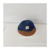 Gorra de Tela de Mezclilla con Letra M para Niños, Ala Ancha Grande, Costura, Gorra Tipo Cubo, Protector Solar, Gorra Cóncava para Niños y Niñas