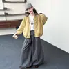 Casaco de Outono para Meninas 2026 Novo Modelo para Alunas do Ensino Fundamental, Cardigã com Zíper Estilo Coreano, Blusa com Capuz para Meninas de Primavera e Outono