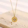 Nueva Moda Estilo Europeo y Americano Versátil Exquisito Simple Personalidad Colgante Redondo Colgante de Corazón Tendencia Más Vendido Collar de Acero de Titanio
