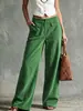 Pantalones de pana anchos vintage para mujer Otoño/Invierno 2026, Pantalones rectos de cintura alta con doble bolsillo, Pantalones casuales transfronterizos europeos y americanos
