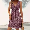 2025 Primavera y Verano Ropa Nueva Transfronteriza Europea y Americana Amazon Estación Independiente Vestido de Mujer con Estampado de Leopardo Twist para Mujer