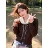 Cárdigan de Punto con Lazo para Mujer, Nuevo Otoño/Invierno Dulce y Juvenil Suelto Suéter Cardigan Top para Mujer