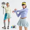 Camiseta de Manga Larga Transpirable de Secado Rápido, Estilo Trendy Outdoor para Mujer, Top de Verano con Media Cremallera para Deportes y Fitness LM003