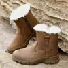 Botas de Neve Masculinas Mongóis de Couro Genuíno com Solado Grosso e Lã, Cano Alto Antiderrapante Quente, Botas Martin para Menos 40 Graus