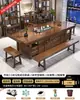 Conjunto Grande de Mesa de Chá e Cadeiras de Madeira Maciça, Uma Mesa e Cinco Cadeiras, Nova Mesa de Chá Estilo Chinês para Uso no Escritório ou em Casa, Mesa para Preparo de Chá Kung Fu