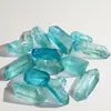 Cristal blanco natural galvanizado de cristal único, pilar de energía de cristal colorido, espécimen de piedra desmagnetizante, adorno de piedra en bruto semiacabado