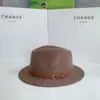 Hebilla de Cinturón Retro Sombrero de Jazz Tejido de Lana Nuevo Otoño e Invierno Hombres y Mujeres Estilo Británico Casual Americano Sombrero Cálido