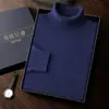 Suéter Masculino de Cashmere com Gola Lapela para Outono e Inverno Casual de Negócios para Jovens e Meia-Idade Suéter Tricotado de Cor Sólida Top Camada Base Solto