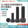 Tornillos Cilíndricos de Alta Resistencia Grado 12.9, Ennegrecidos, Rosca Fina, Cabeza Cilíndrica, Hexagonal M6-M48