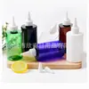 Botella de Hombro Bajo con Tapa Puntiaguda de 200 ml, Botella de Aceite Negra con Pico Puntiagudo, Botella para Medicamentos Líquidos con Pico Puntiagudo, Botella Exprimidora de Aceite Esencial Ámbar de 200 ml