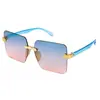 Óculos de Sol Gradiente High-End Estilosos Tendência Moldura Quadrada Niche Óculos de Sol Simples Look Emagrecedor Masculino 131 Bb02 5