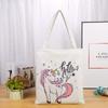 Bolsa de Lona Personalizada Profesional Linda Bolsa de Algodón con Dibujos de Unicornio Moda para Estudiante Chica Bolsa de Lona