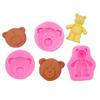 Molde de rosto de urso fofo molde de silicone de desenho animado molde de sabão artesanal DIY molde de argila molde de pudim de chocolate fondant