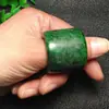 Precio de Fábrica Liquidación Verde Completo Verde Seco Anillo de Jade Color Jade Anillo Retro Talla Grande Jade Malayo Anillo de Jade Mayoreo
