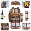 Mochila Popular Transfronteriza Personalizada Set de Vajilla Estilo Camping Bolsa de Picnic Bolsa de Hielo Refrigerada Aislada Mochila Multifuncional para Vino Tinto