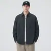 2026 Nueva Chaqueta Camisa de Manga Larga de Algodón Puro Estilo Americano para Hombre, Cardigan Casual Japonés con Cuello Campana para Primavera y Otoño