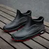 Botas de lluvia Amazon transfronterizas antideslizantes para hombre, zapatos impermeables, nueva moda, cortas, estilo coreano, zapatos de goma, botas de lluvia, zapatos de trabajo para cocina