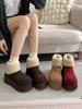 2024 Invierno forrado de vellón Engrosado Tubo Corto Zapatos de Algodón Botas Mao Mao Botines Cortos Vintage Pequeños Botas de Nieve para Mujer con Suela Gruesa y Aumento