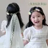 Acessórios de Cabelo com Véu Infantil, Coroa de Cabeça para Aniversário de Meninas, Presilhas de Cabelo para Decoração de Casamento de Princesa para Meninas, Presilhas de Cabelo para Festa de Bebê Menina