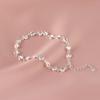 Colar com Pingente de Zircônia Rosa Amor de Luxo Leve Estilo Coreano Bracelete Geométrico Irregular de Coração Feminino Bracelete Elegante Empilhado