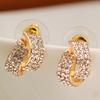 Pendientes Super Flash de diamantes completos con doble C de gran venta en Internet, chapados en oro coreano, pendientes de diamantes, venta al por mayor especial, ventas directas de fábrica