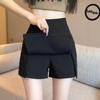Traje Blanco Falda Corta para Mujeres Petite, Verano Diseño Adelgazante de Cintura Alta, Abertura Antiexposición Falda A-Line Media Pantalones
