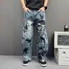 Streetwear Americano Estampa de Anime Estilo Bidimensional de Nicho Moda Casual Solta de Alta Qualidade Calças de Perna Larga Reta de Nicho