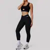 Conjunto de Calça Esportiva com Estampa de Bolinhas Transfronteiriça, Sutiã Shockproof com Costas nadador, Roupa de Yoga, Conjunto de Treino de Alta Elasticidade para Mulheres
