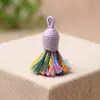 Primavera 2026 Estilo Étnico Cuerda de Algodón Colgante de Borla Pequeña Decoración de Llavero de Bolso Retro Artístico Cadena para Teléfono