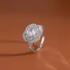 Anel de Pétala com Micro-Incrustação de Diamante Vintage de Alta Qualidade para Mulheres, Design de Nicho, Joia Estilo Ins