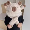 Gorro de Capibara de Invierno Bufanda Infantil Integrada Bufanda de Otoño e Invierno con Orejas Móviles para Niños y Niñas