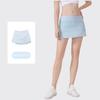 [En Stock] Falda de Tenis Ld con Tres Pliegues para Mujer, Falda Deportiva Plegada de Dos Piezas Falsas de Cintura Alta Anti-Exposición para Yoga Fitness