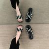 Pantuflas Planas de Hada para Mujer Verano para Exterior 2023 Celebridad de Internet Estilo Francés Estilo Chanel de Alta Gama Sandalias de Playa para la Costa
