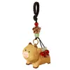 Pingente Chaveiro de Vaca de Madeira Feito à Mão, Decoração Fofa para Mochila, Ornamento Criativo, Presente de Aniversário