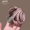 Grampo de Cabelo Flor de Rosa de Luxo para Mulheres, Presilha Tubarão Estilo Coreano, Pente para Coque, Grampo de Nuca, Acessório de Cabelo