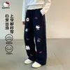 Calças casuais de outono para meninas 2026 novo estiloso versátil color block renda soltas diárias casuais pantalona