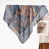 2026 Nuevo Primavera, Otoño, Invierno Cálido Bufanda Cuadrada de 90cm Bufanda Floral Estilo Coreano Calentador de Cuello de Terciopelo Chal para Mujer