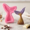 Molde de silicona líquida para pastel de sirena, serie marina de cola de pez grande y pequeña, molde de concha de caracola